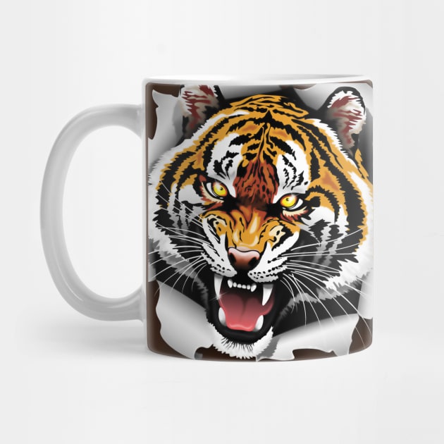 Tiger Roar coming out from Tee! by BluedarkArt